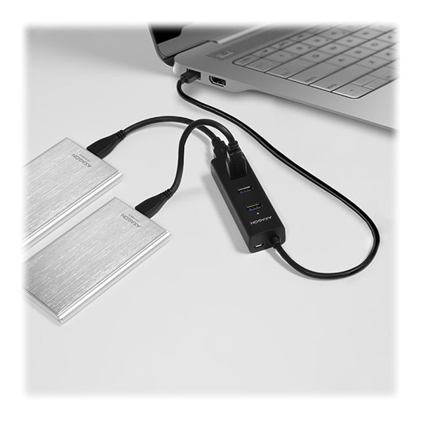 AXAGON četrportu USB 3.0 hubs ar ātru uzlādi un barošanas atbalstu | HUE-S2B