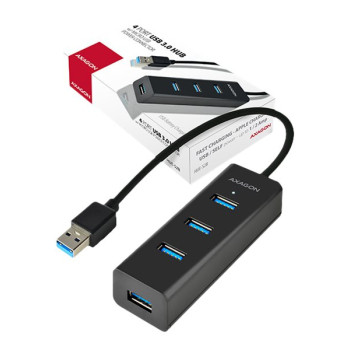 AXAGON četrportu USB 3.0 hubs ar ātru uzlādi un barošanas atbalstu | HUE-S2B