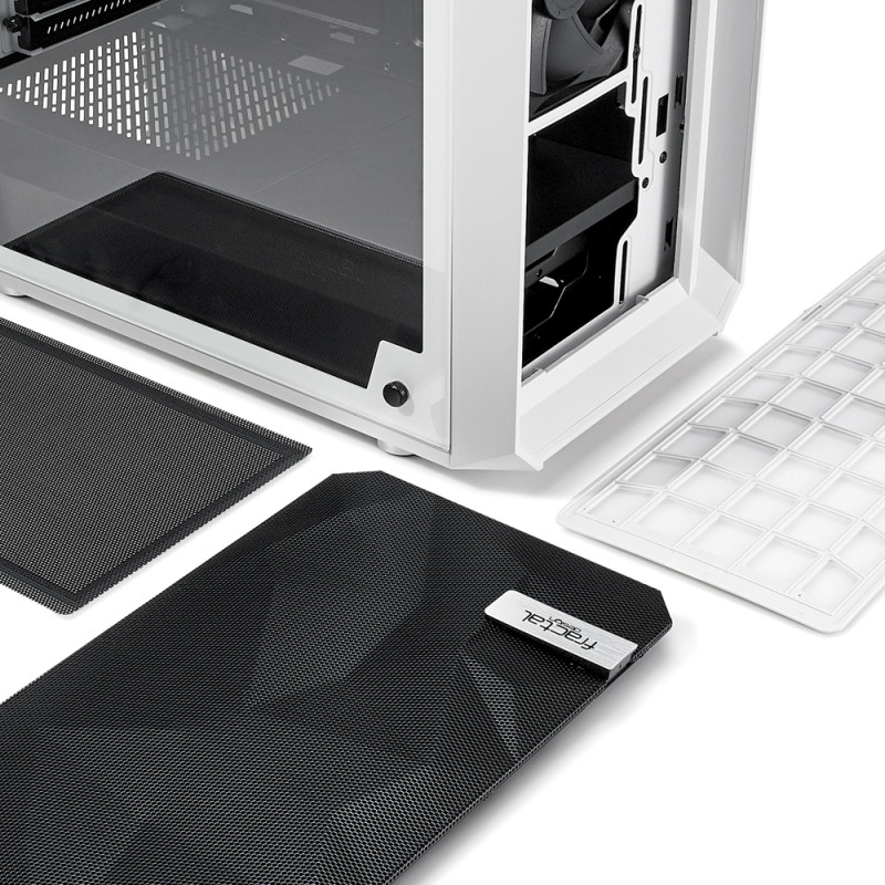 Fractal Design | Meshify C White - TG | FD-CA-MESH-C-WT-TGC | Sānu logs | Balts | ATX | ATX