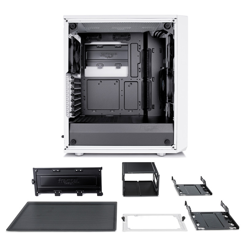 Fractal Design | Meshify C White - TG | FD-CA-MESH-C-WT-TGC | Sānu logs | Balts | ATX | ATX