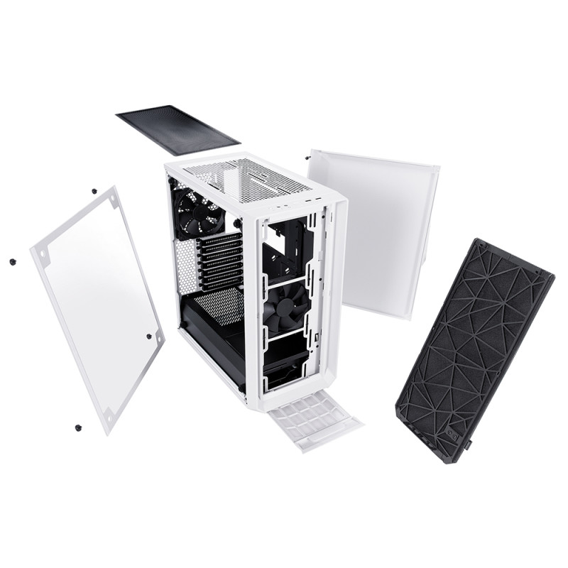Fractal Design | Meshify C White - TG | FD-CA-MESH-C-WT-TGC | Sānu logs | Balts | ATX | ATX