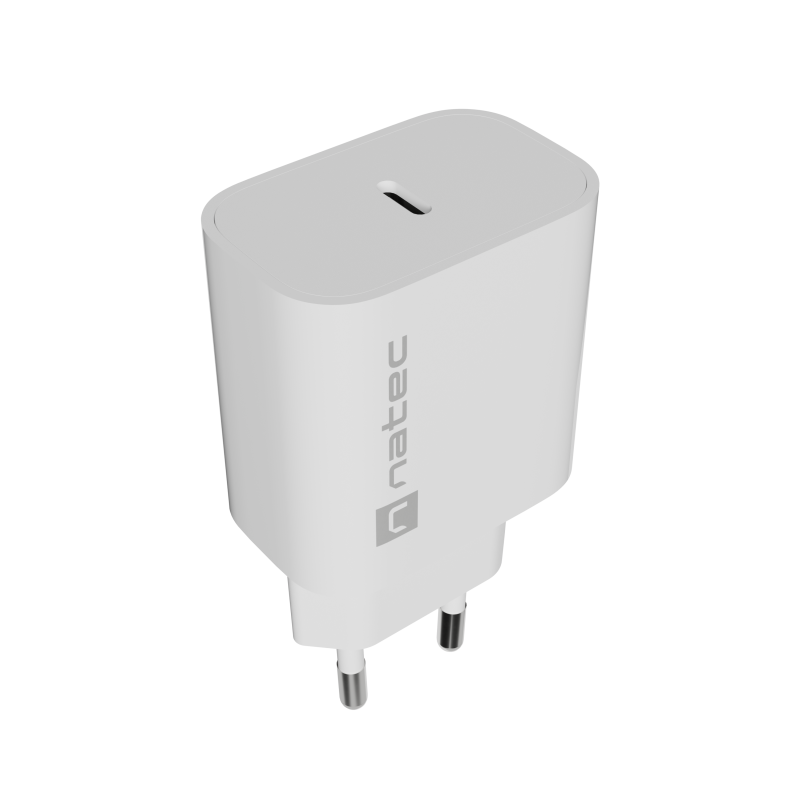 Natec Ribera USB lādētājs 1x USB-C 20W, balts