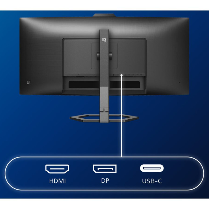 Philips | Monitor with Windows Hello Webcam | 34E1C5600HE/00 | 34 " | VA | 21:9 | 100 Hz | 4 ms | 3440 x 1440 pixels | 300 cd/m² | HDMI ports quantity 1 | Black