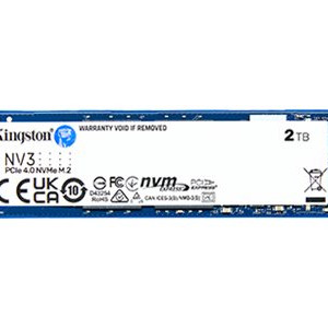 Kingston SSD | NV3 | 2000 GB | SSD formāts M.2 2280 | Atmiņas ierīces saskarne PCIe NVMe Gen 4.0 (x4) | Lasīšanas ātrums 6000 MB/s | Rakstīšanas ātrums 5000 MB/s