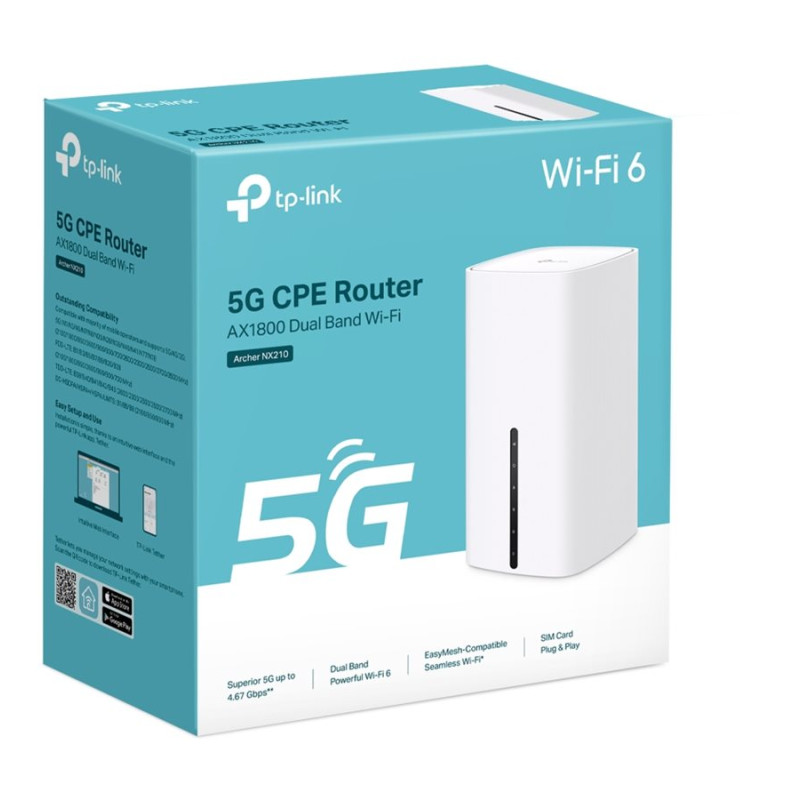 TP-LINK Archer NX210 5G AX1800 bezvadu divjoslu gigabitu maršrutētājs | TP-LINK