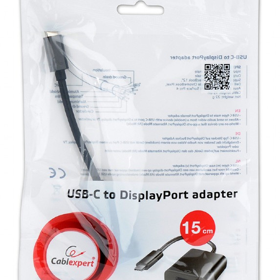 Cablexpert USB-C uz DisplayPort adapters, melns | Cablexpert