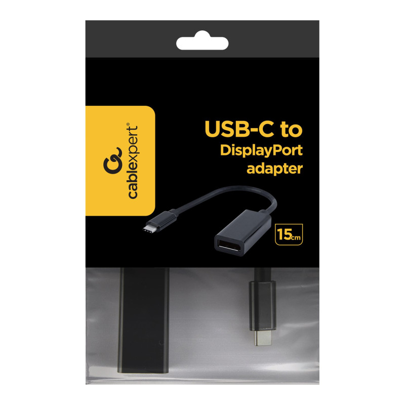 Cablexpert USB-C uz DisplayPort adapters, melns | Cablexpert