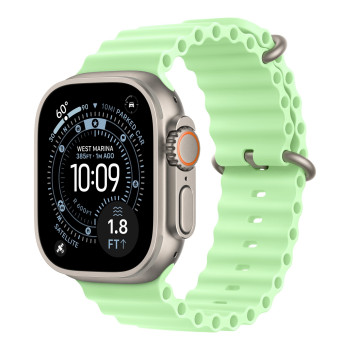 Apple 49mm Neon Green Ocean Band Extension - Natural Titanium Finish | Apple