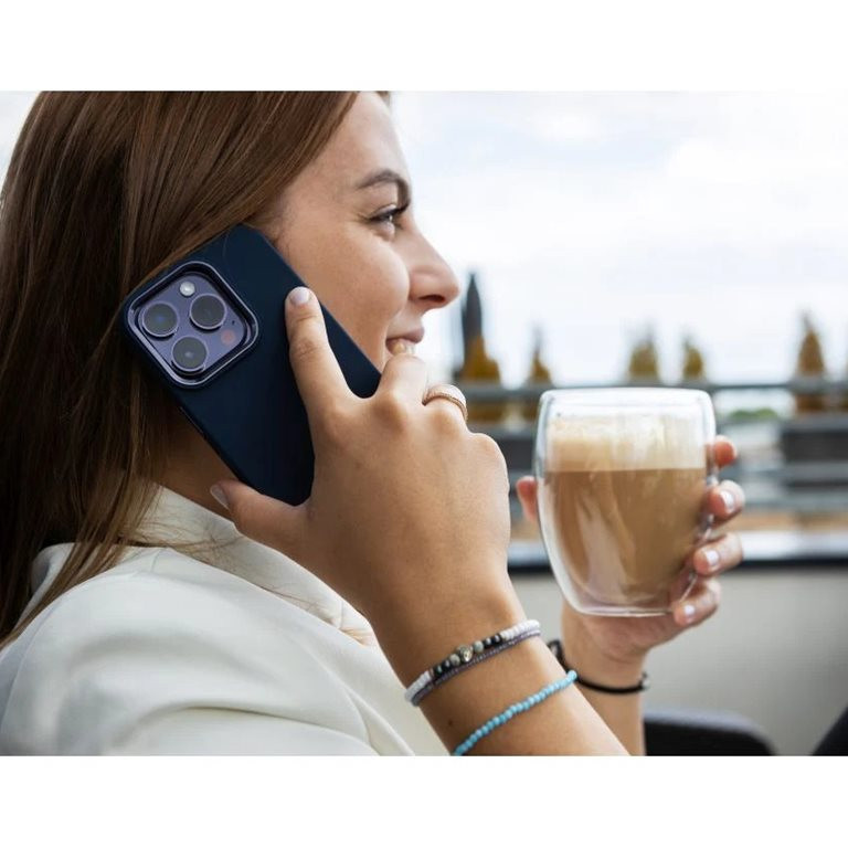 Fixed | MagFlow | Aizmugures vāciņš | Apple | iPhone 15 Pro | Šķidrais silikons | Zils