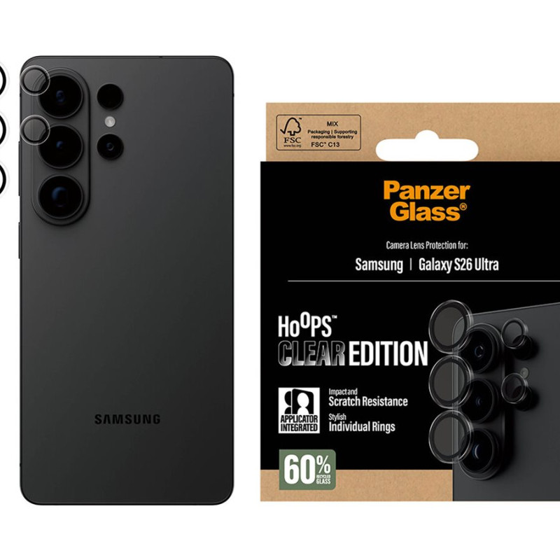 PanzerGlass Hoops Camera Lens Protector Transparent Samsung New Galaxy S26 Ultra | PanzerGlass