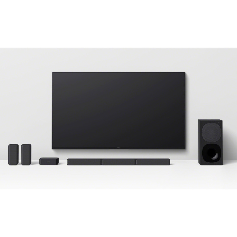 Sony | HT-S40R 5.1ch mājas kinozāles skaņas josla ar bezvadu aizmugurējiem skaļruņiem | Melna | Nē | USB ports | Wi‑Fi | Bluetooth | Bezvadu savienojums