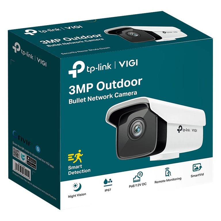 TP-LINK VIGI C300HP-4 3MP Āra bullet tīkla kamera | TP-LINK | Network Camera | VIGI C300HP-4 | Bullet | 3 MP | 4/6mm | IP67 | H.265/H.264 | N/A