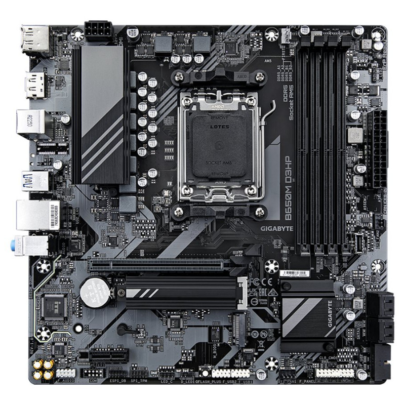 Gigabyte | B650M D3HP | Procesoru ģimene AMD | Procesora ligzda AM5 | DDR5 DIMM | Atmiņas sloti 1 | Atbalstītie disku interfeisi SATA, M.2 | SATA savienotāju skaits 4 | Čipsets AMD B650 | Micro ATX