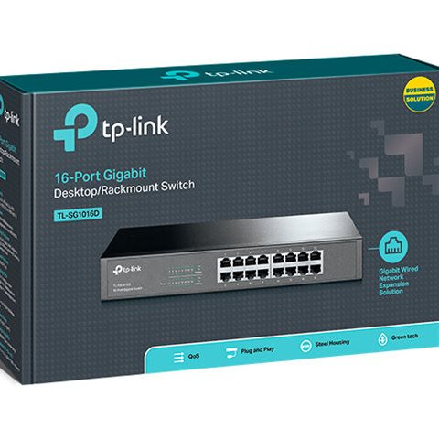 TP-LINK | 16-Port Gigabit Switch | TL-SG1016D | Unmanaged | Desktop/Rackmountable