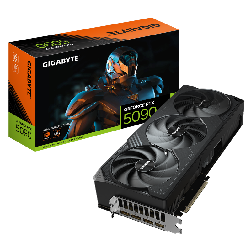 Gigabyte GeForce RTX 5090 WINDFORCE OC 32G | NVIDIA | 32 GB | GeForce RTX 5090 | GDDR7 | HDMI portu skaits 1 | PCI-E 5.0