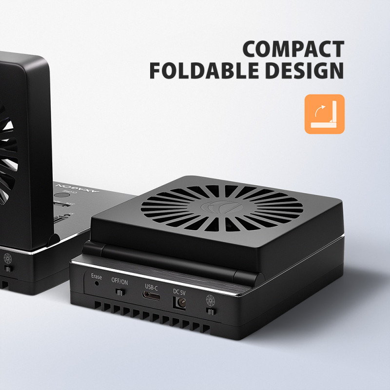 AXAGON ADSA-M2C44 USB4 docking station for 4x M.2 NVMe SSDs with disk cloning function without a PC