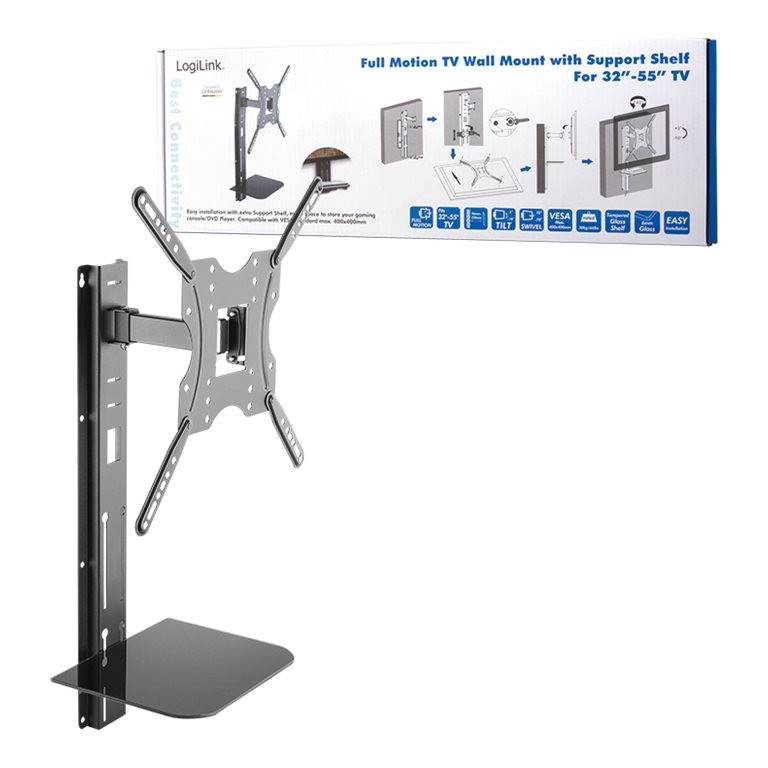 Logilink BP0048 TV wall mount, 32"-55", w/ support shelf | Logilink