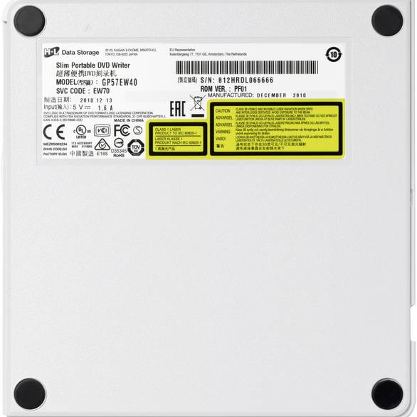 H.L Data Storage | Ultra Slim Portable DVD-Writer | GP60NS60 | Interfeiss USB 2.0 | DVD±R/RW | CD lasīšanas ātrums 24x | CD ierakstīšanas ātrums 24x | Sudraba | Desktop/Notebook