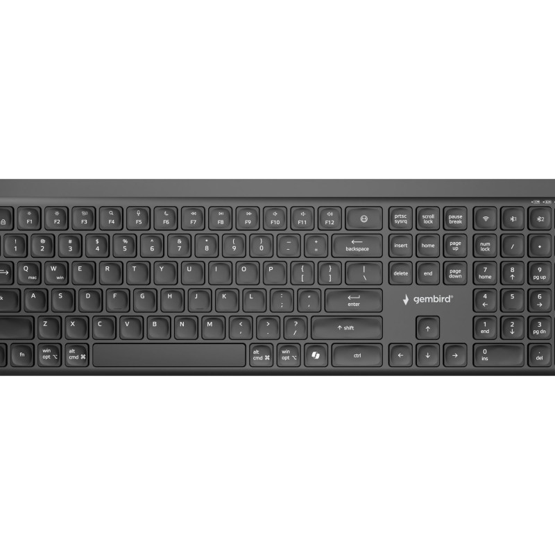 Gembird KB-WPS-03 | Tastatūra | Bezvadu | ASV | Bluetooth | Melna