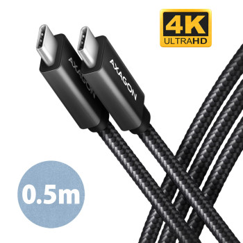 AXAGON | SPEED + USB-C, USB 20Gbps kabelis, 0.5 m | BUCM32-CM05AB | USB Type-C uz USB Type-C