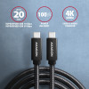 AXAGON | SPEED + USB-C, USB 20Gbps Cable, 0.5 m | BUCM32-CM05AB | USB Type-C to USB Type-C