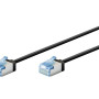 Goobay 74315 Ultra-lokans CAT 6A komunikācijas kabelis, Slim, U/FTP, 0.15 m, Melns | Goobay