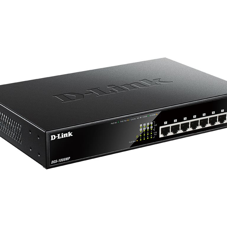 D-Link | Switch | DGS-1008MP | Unmanaged | Rack mountable | Gigabit Ethernet (copper) ports quantity 8 | Power over Ethernet (PoE) ports quantity 8 | Power supply type Single | 24 month(s)
