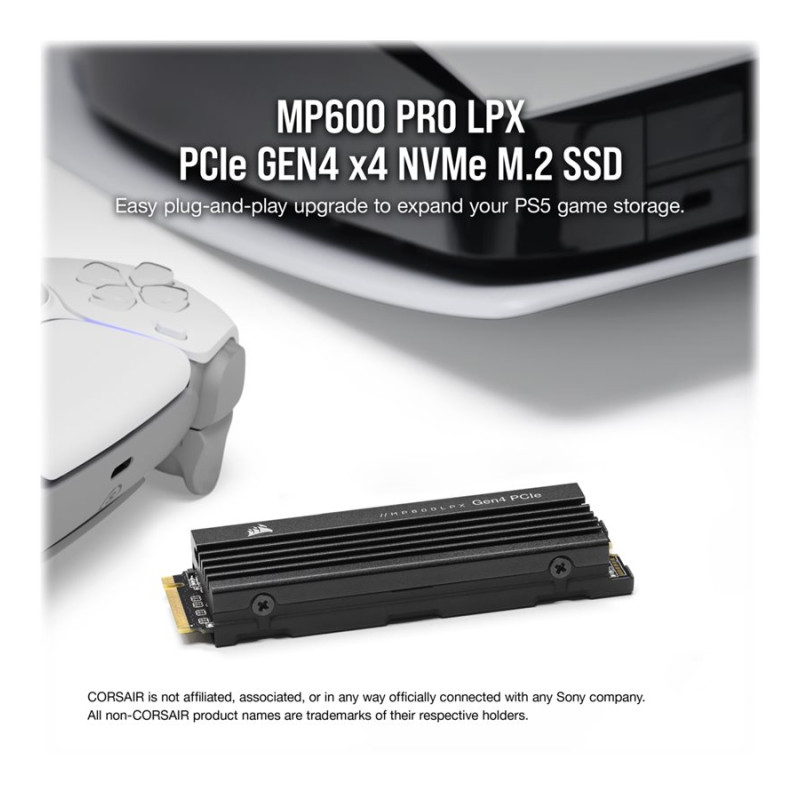 Corsair | SSD | MP600 PRO LPX | 2000 GB | SSD form factor M.2 2280 | Solid-state drive interface PCIe NVMe Gen 4.0 x 4 | Read speed 7100 MB/s | Write speed 6800 MB/s