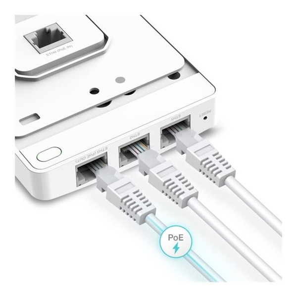 TP-LINK | Omada AC1200 bezvadu MU-MIMO Gigabit sienas lappusē piekļuves punkts | EAP235-Wall | 802.11ac | 2.4 GHz/5 GHz | 867+300 Mbit/s | 10/100/1000 Mbit/s | Ethernet LAN (RJ-45) porti 4 | MU-MIMO Jā | PoE in