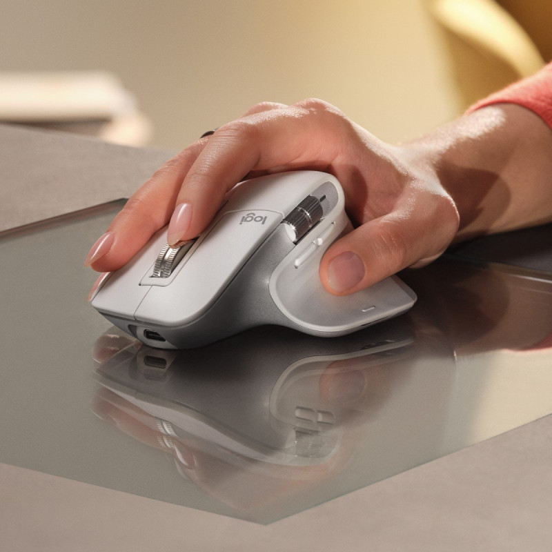 Logitech Mouse | MX MASTER 3S | Wireless | Bluetooth, 2.4GHz | Pale Gray