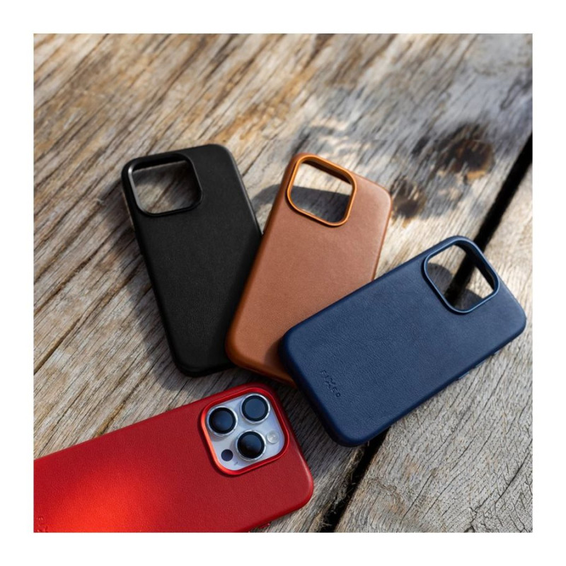 Fixed MagLeather | Aizmugures vāks | Apple | iPhone 16 | Āda | Sarkans