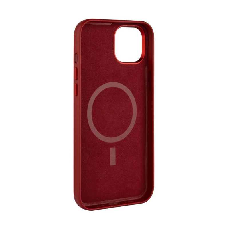 Fixed MagLeather | Aizmugures vāks | Apple | iPhone 16 | Āda | Sarkans