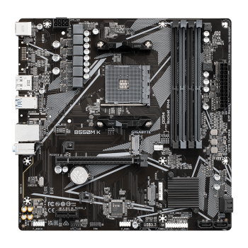 Gigabyte | B550M K 1.0 M/B | Procesoru saime AMD | Procesora ligzda AM4 | DDR4 DIMM | Atmiņas sloti 4 | Atbalstītās cietā diska saskarnes SATA, M.2 | SATA savienotāju skaits 4 | Čipsets AMD B550 | Micro ATX