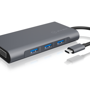 Icy Box IB-DK4040-CPD USB Type-C™ dokstacija ar divām video saskarnēm | Raidsonic