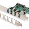 Digitus | USB 3.0, 4 porti, PCI Express paplašināšanas karte 4 porti A/F ārējie, VL805 čipsets | DS-30221-1
