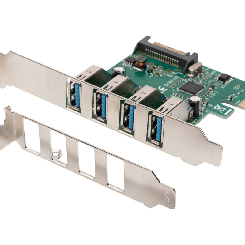 Digitus | USB 3.0, 4 porti, PCI Express paplašināšanas karte 4 porti A/F ārējie, VL805 čipsets | DS-30221-1