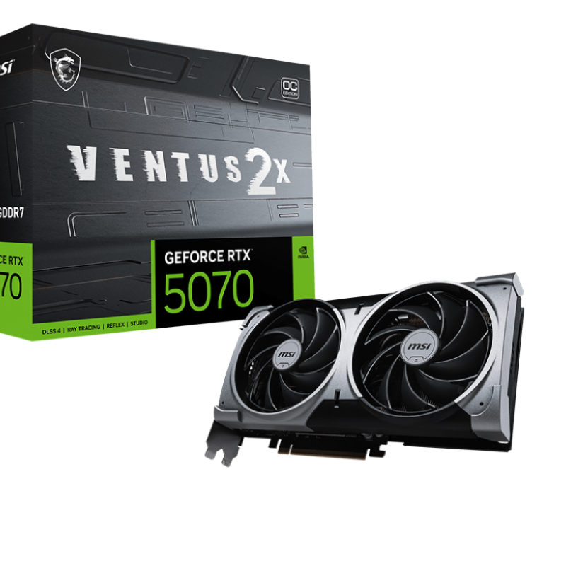 MSI GeForce RTX 5070 12G VENTUS 2X OC | NVIDIA | 12 GB | GeForce RTX 5070 | GDDR7 | HDMI portu skaits 1 | PCI Express Gen 5