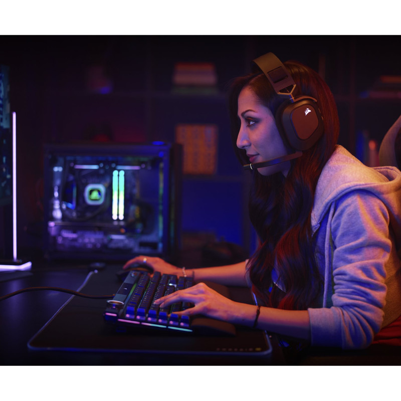 Corsair | RGB USB spēļu austiņas | HS80 | Vadu | Over-Ear