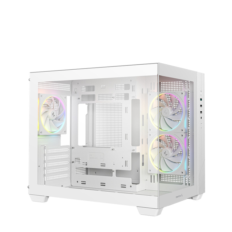 Deepcool korpuss | CG330 3F WH | Balts | Micro ATX