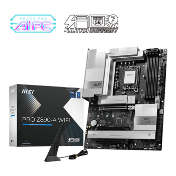 MSI PRO Z890-A WIFI | Procesoru saime Intel | Procesora ligzda LGA1851 | DDR5 UDIMM | Atbalstītie cietā diska interfeisi SATA, M.2 | SATA savienotāju skaits 4