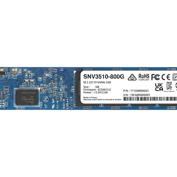 Synology | SNV3510-400G | 400 GB | SSD form factor M.2 22110 | Solid-state drive interface NVMe PCIe 3.0 x4 | Read speed 3000 MB/s | Write speed 750 MB/s
