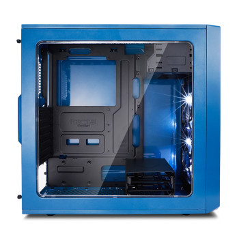 Fractal Design | Focus G | FD-CA-FOCUS-BU-W | Sānu logs | Kreisā sānu siena - rūdīts stikls | Zils | ATX | ATX