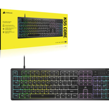 Corsair K55 CORE RGB | Spēļu klaviatūra | Vadu | NA | Melna