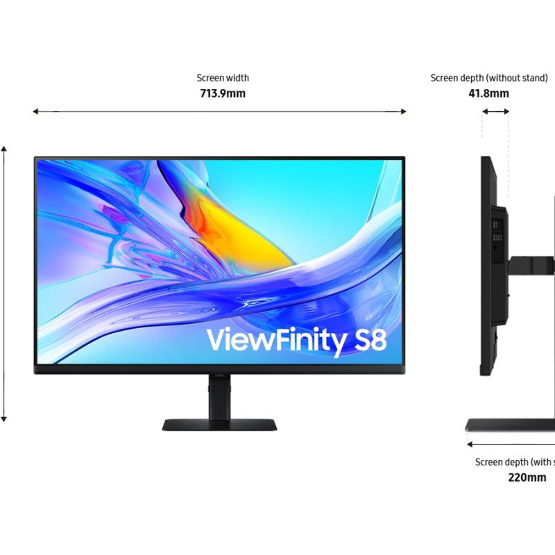 Samsung | LS32D800UAUXEN | 32 " | VA | UHD | 16:9 | 60 Hz | 5 ms | 3840 x 2160 pixels | 350 cd/m² | Black