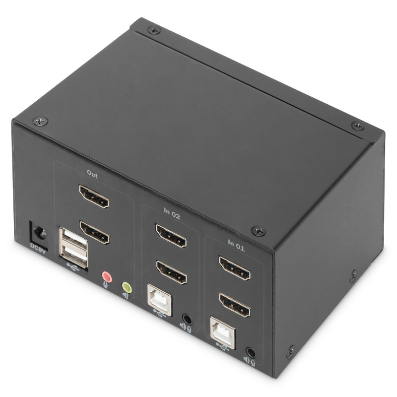 Digitus | KVM Switch, 2 Port, Dual Display, 4K, HDMI | DS-12860