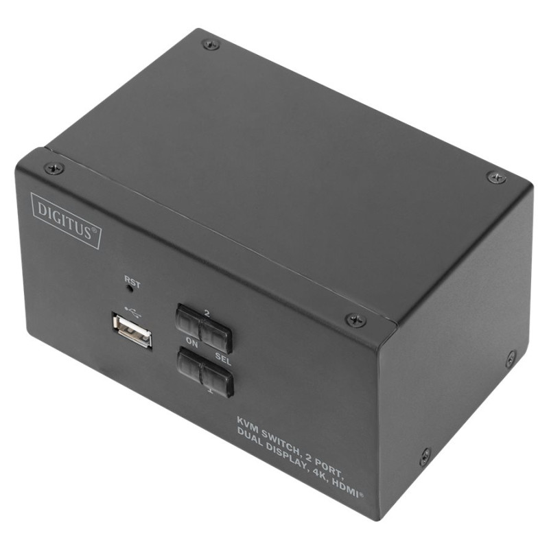Digitus | KVM Switch, 2 Port, Dual Display, 4K, HDMI | DS-12860