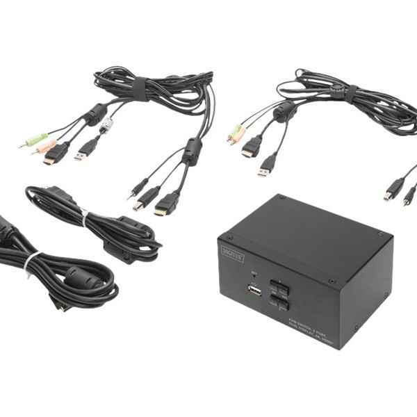 Digitus | KVM Switch, 2 Port, Dual Display, 4K, HDMI | DS-12860