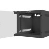 Lanberg | 10" sienas skapītis 4U/280x310 (plakanā iepakojumā) ar stikla durvīm | WF10-2304-10B | Black