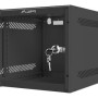 Lanberg | 10" sienas skapītis 4U/280x310 (plakanā iepakojumā) ar stikla durvīm | WF10-2304-10B | Black