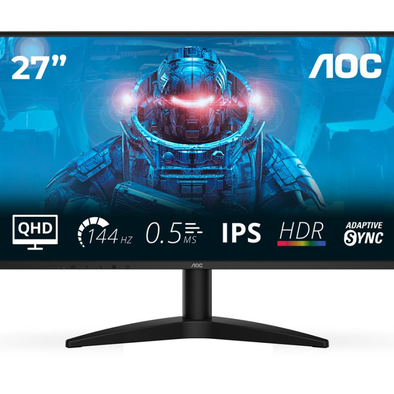 AOC | Q27B36X | 27 " | IPS | QHD | 16:9 | 144 Hz | 4 ms | 2560 x 1440 pixels | 300 cd/m² | HDMI ports quantity 1 | Black